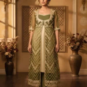 AJDSAI-307 EMBROIDERED ORGANZA STITCHED 1 PC