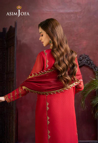 AJKMD-15 EMBROIDERED COTTON NET ORGANZA 1 PC - Image 3